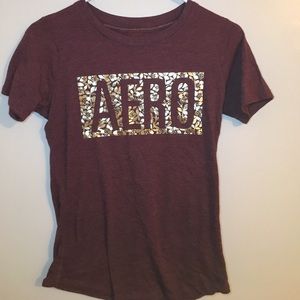 Aeropostale Maroon Graphic Tee